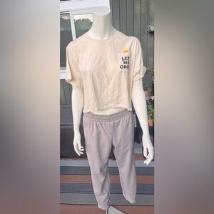 Yogalicious Tan Athletic Joggers with Elastic Waistband